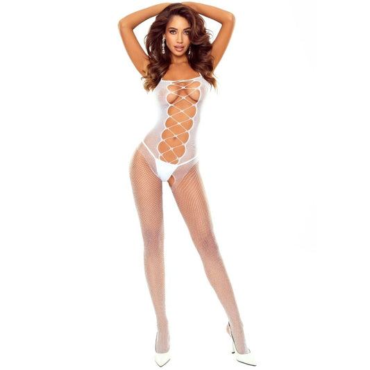 PASSION - BS124 WHITE LACE BODYSUIT