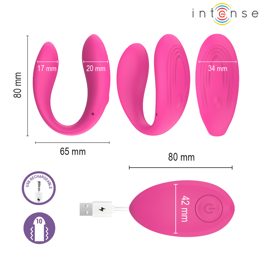 INTENSE - NORA VIBRATION CLAMP STIMULATOR PINK