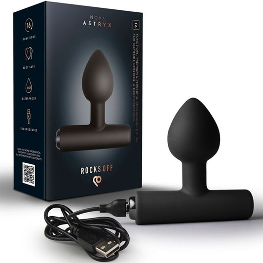 ROCKS-OFF - 16 FUNCTION RECHARGEABLE MINI WAND, PEONY PINK