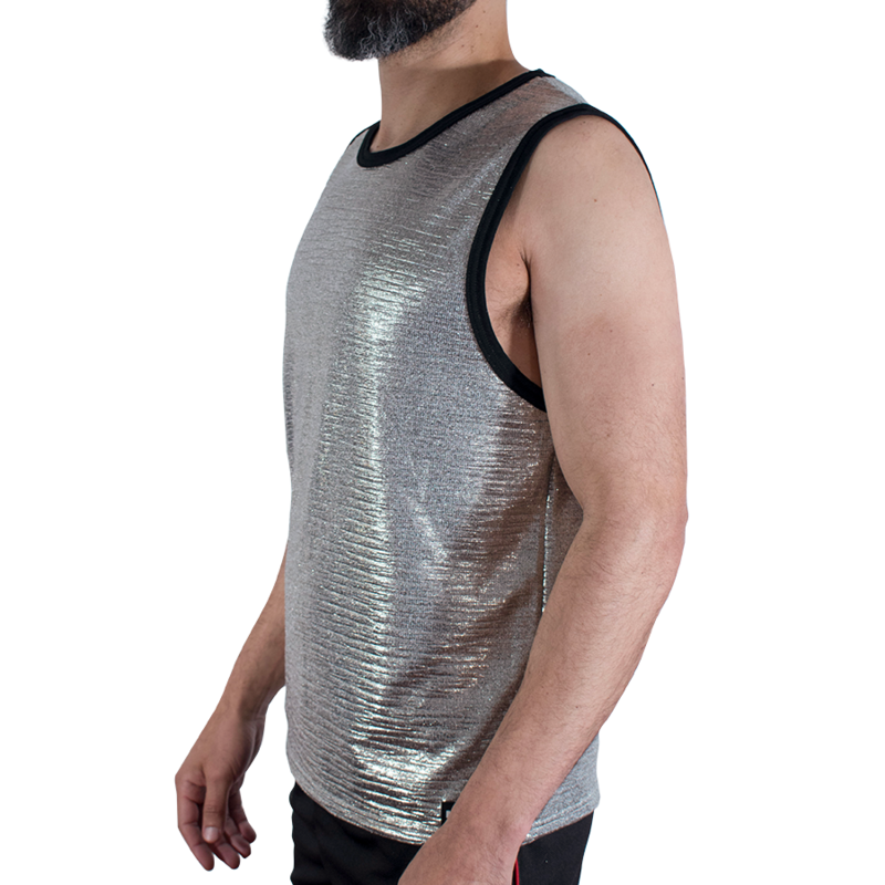 MACHO - T-SHIRT WITH SUBTLE GLITTER, SIZE S/M