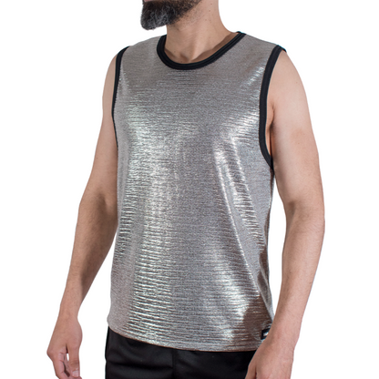 MACHO - T-SHIRT WITH SUBTLE GLITTER, SIZE S/M