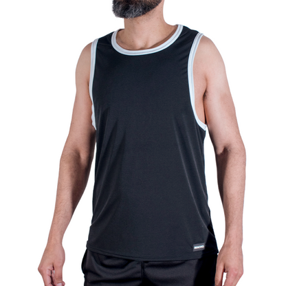 MACHO - CMV004 Schwarzes Sport-T-Shirt L/XL