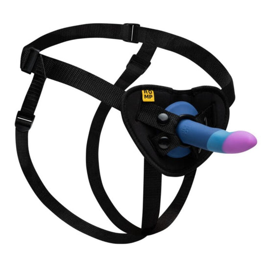 ROMP - SMALL SILICONE DILDO WITH THREE-COLOR SUCTION CUP 14 CM