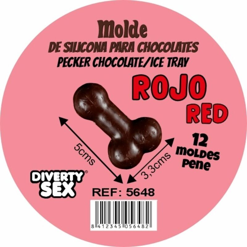 DIABLO PICANTE - CHOCOLATE MOLD WITH 12 SILICONE PENISES FOR RED HANGING