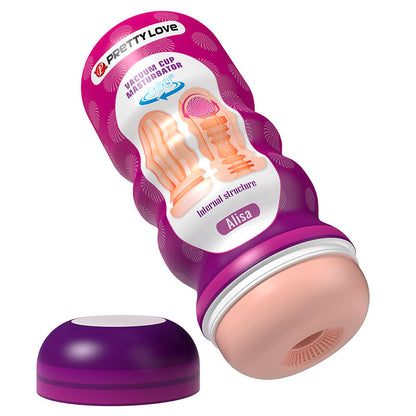 PRETTY LOVE - VAGINAL-GLÄTTUNGSMASTURBATOR MIT SAUGAUFGUSS UND INNENSTRUKTUREN