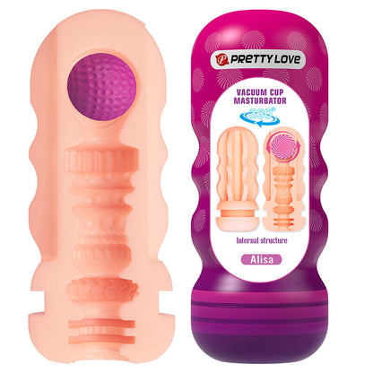 PRETTY LOVE - VAGINAL-GLÄTTUNGSMASTURBATOR MIT SAUGAUFGUSS UND INNENSTRUKTUREN