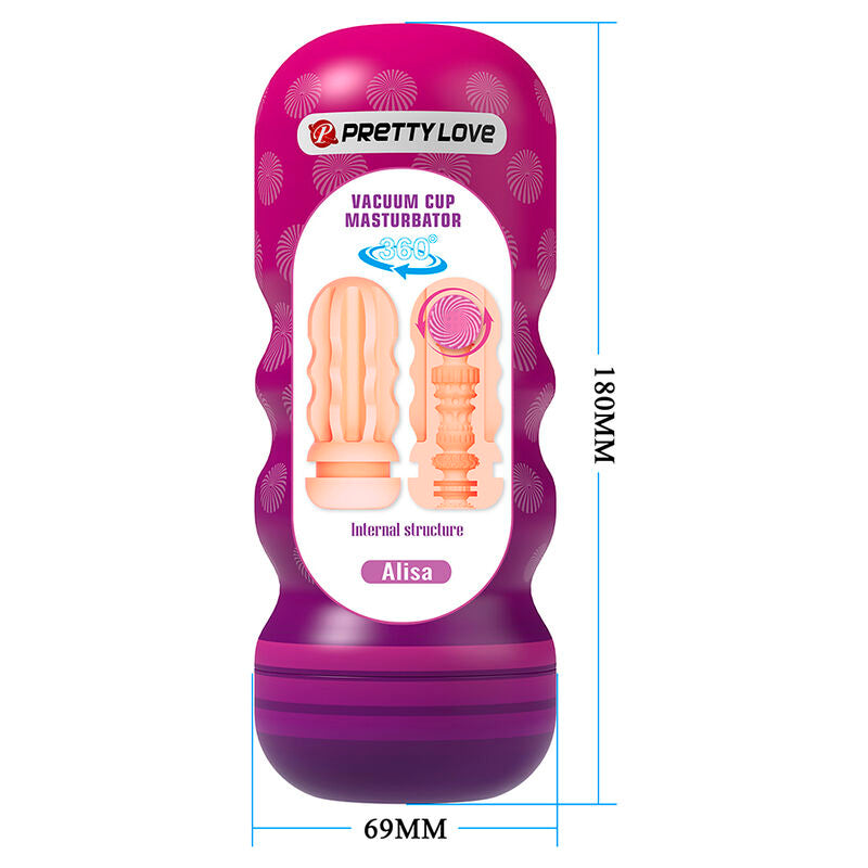 PRETTY LOVE - VAGINAL-GLÄTTUNGSMASTURBATOR MIT SAUGAUFGUSS UND INNENSTRUKTUREN