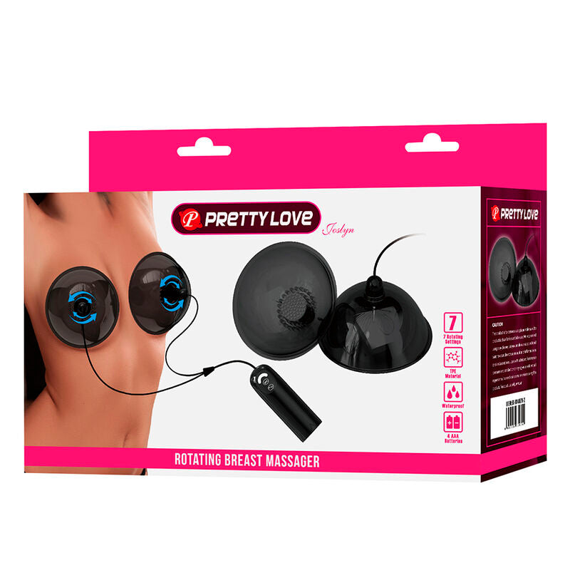 PRETTY LOVE - ROTIERENDER BRUSTWARZEN-SAUGSTIMULATOR SCHWARZ