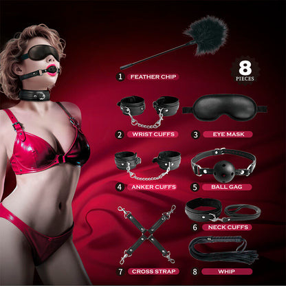 PRETTY LOVE - 8-TEILIGES BDSM-SET SCHWARZ