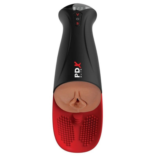 PDX ELITE - FAP-O-MATIC PRO XL AUTOMATIC VIBRATING STROKER BROWN 13.7 IN