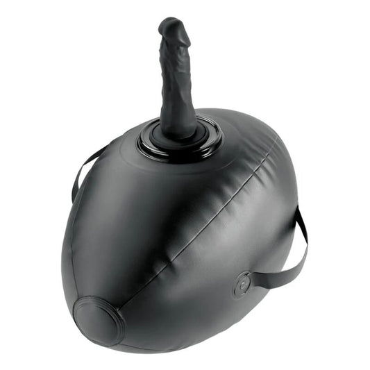 FETISH FANTASY SERIES - INFLATABLE LOVE BALL WITH DILDO, BLACK, 41.9 CM