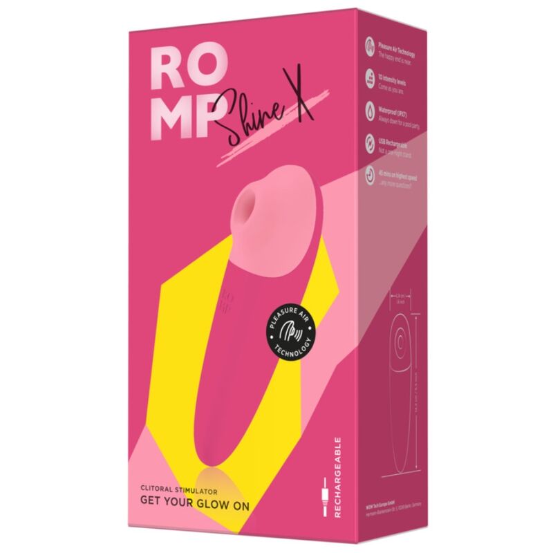 ROMP - SHINE X CLITORAL SUCTION, 10 LEVELS, PINK
