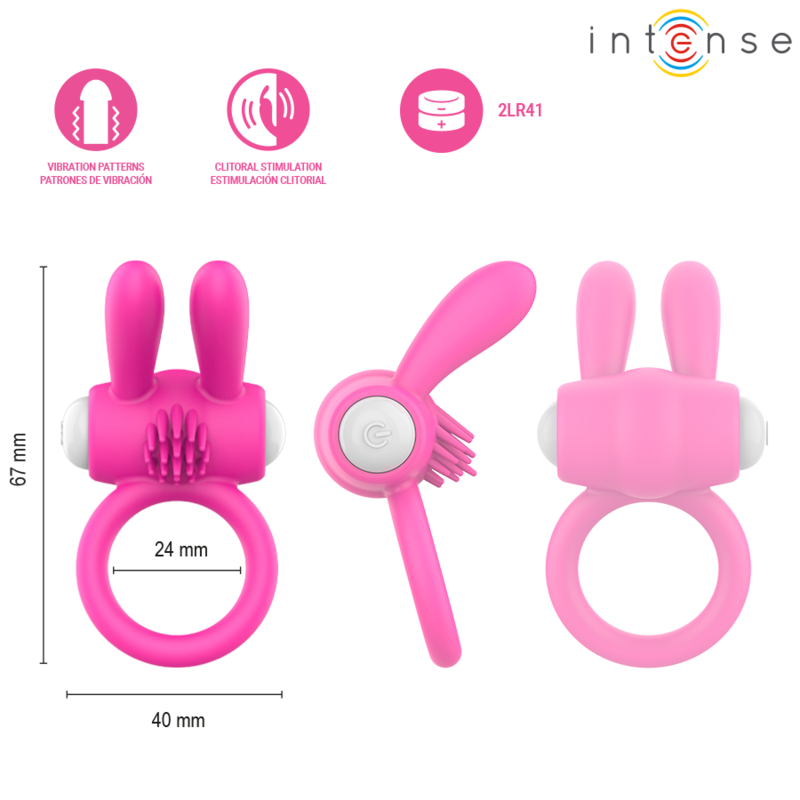 INTENSE - HOPPS VIBRIERENDER PENISRING MIT KLITORISSTIMULATION PINK