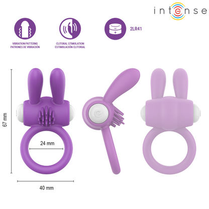 INTENSE - HOPPS VIBRIERENDER PENISRING MIT KLITORISSTIMULATION, LILA