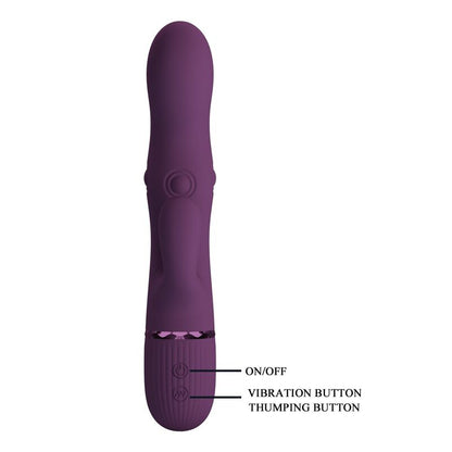PRETTY LOVE - ZACH WIEDERAUFLADBARER HASE-VIBRATOR MIT STOSSFUNKTIONEN UND 5+5 FUNKTIONEN