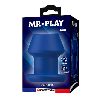 MR PLAY - JACK BLUE SILIKON-HOLZ-ANALPLUG GRÖSSE M