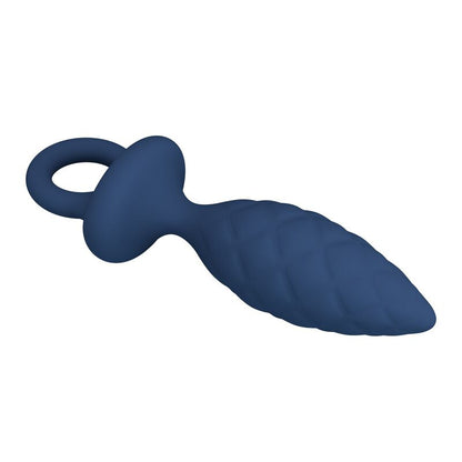 MR PLAY - STRUKTURIERTER ANALPLUG MIT RING BLAU L