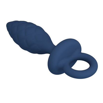 MR PLAY - STRUKTURIERTER ANALPLUG MIT RING BLAU L