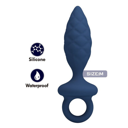 MR PLAY - STRUKTURIERTER ANALPLUG MIT RING BLAU M
