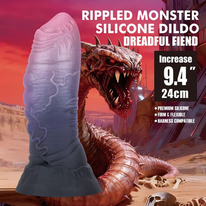 POWER MONSTERS – SCHRECKLICHER TEUFEL, ZWEIFARBIGER FANTASIE-SILIKONDILDO, 24 CM Ø 6 CM