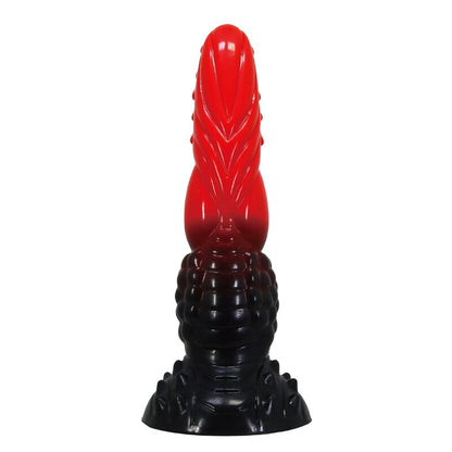 POWER MONSTERS – FEUERDRACHEN-FANTASIE-DILDO MIT SAUGNAPF 24,5 CM Ø 5,8 CM ROT &amp; SCHWARZ