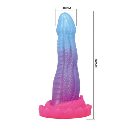 POWER MONSTERS - VOID PYTHON FANTASY DILDO MIT SAUGNAPF 20,5 CM Ø 5,2 CM BLAU, LILA &amp; PINK