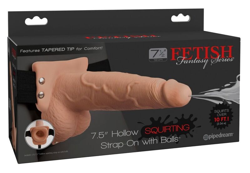 FETISH FANTASY SERIES - SERIE - VERSTELLBARES GURT REALISTISCHER PENIS MIT SPRITZENDEN BLLEN 19 CM