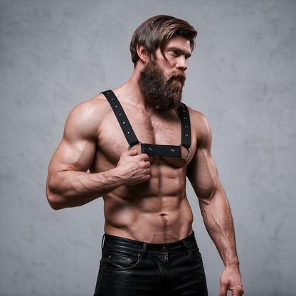 FETISH SUBMISSIVE ATTITUDE - VERSTELLBARER NEOPREN-BRUST-SPORT-HARNESS FÜR MNNER