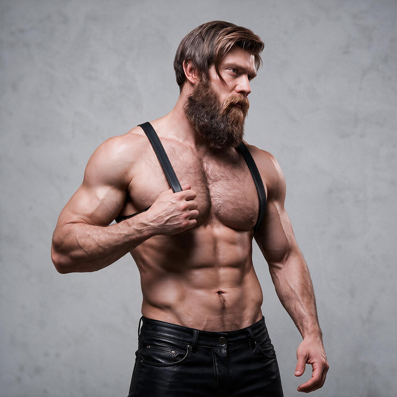 FETISH SUBMISSIVE ATTITUDE - RÜCKENHARNESS AUS ÖKOLEDER FÜR HERREN