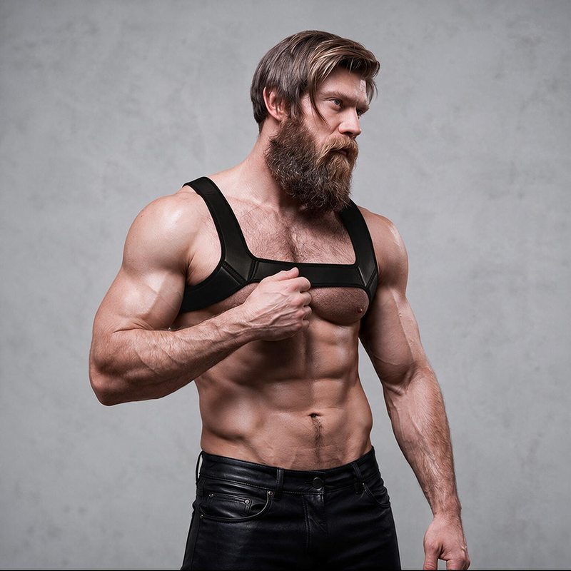 FETISH SUBMISSIVE ATTITUDE - NEOPREN-BRUSTGURT FÜR MNNER, GRÖSSE L
