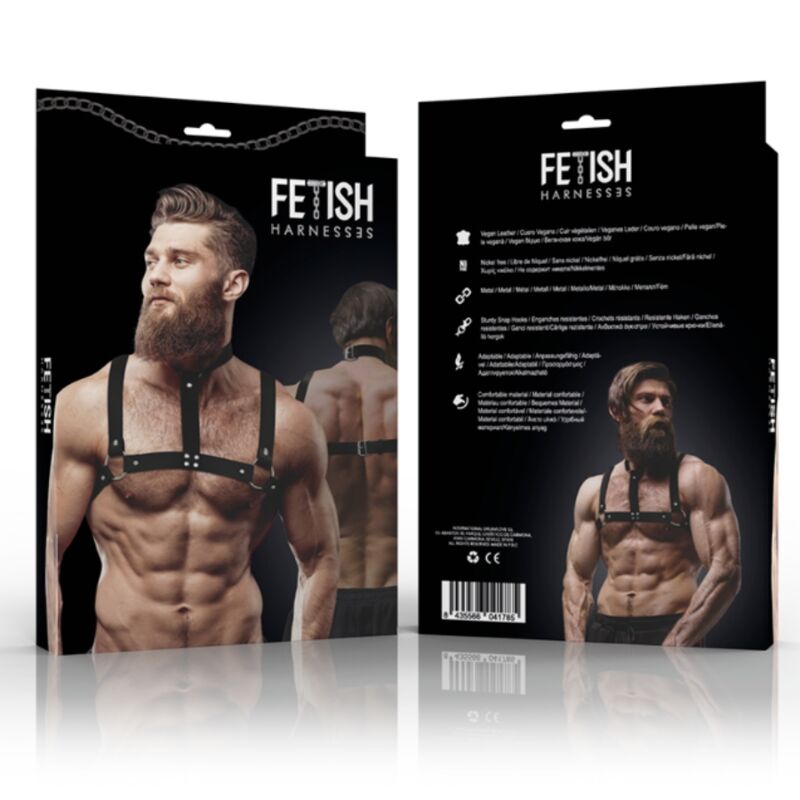 FETISH SUBMISSIVE ATTITUDE - HERREN-BRUSTGURT AUS ÖKOLEDER, BULLDOGGE, GRÖSSE M/L