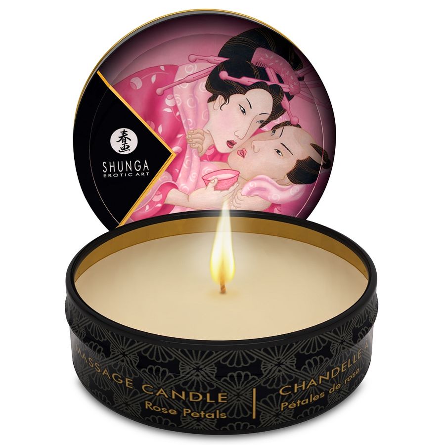 SHUNGA - MINI CARESS BY CANDLELIGHT ROSES MASSAGE CANDLE 30 ML