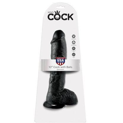 KING COCK - DILDO SCHWARZ MIT EIER 25.4 CM
