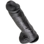 KING COCK - DILDO SCHWARZ MIT EIER 28 CM
