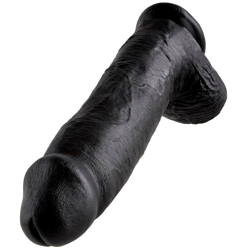 KING COCK - DILDO BLACK WITH TESTICLES 12 INCH