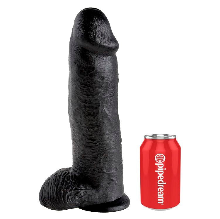 KING COCK - DILDO BLACK WITH TESTICLES 12 INCH