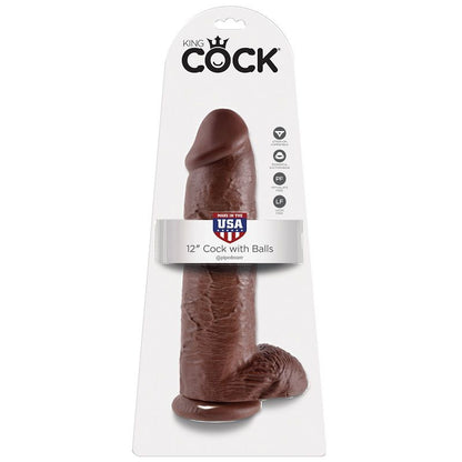 KING COCK - BROWN DILDO WITH BALLS 12 INCH