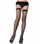 LEG AVENUE - BLACK NYLON FISHNET STOCKINGS