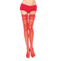 LEG AVENUE - RED TIGHTS WITH SELF-ADHESIVE LACE TOP