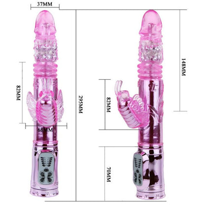 BAILE - RECHARGEABLE VIBRATOR WITH ROTATION AND PULSATING BUTTERFLY STIMULATOR
