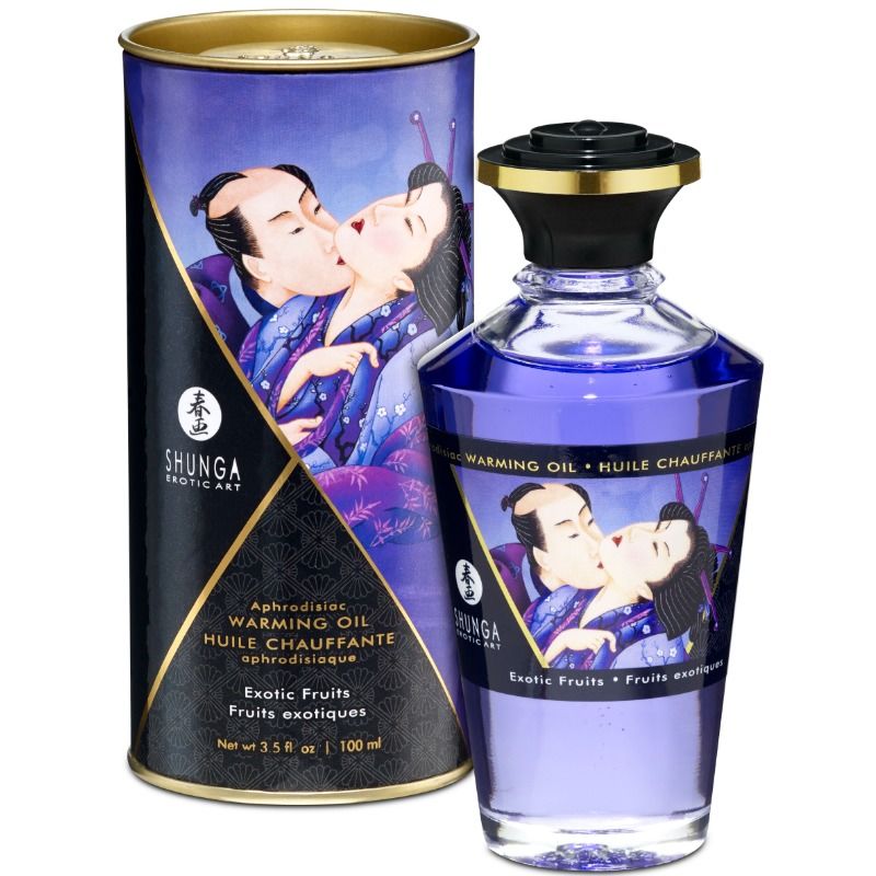 SHUNGA - WARMING MASSAGE OIL, EXOTIC FRUITS FLAVOR, 100 ML