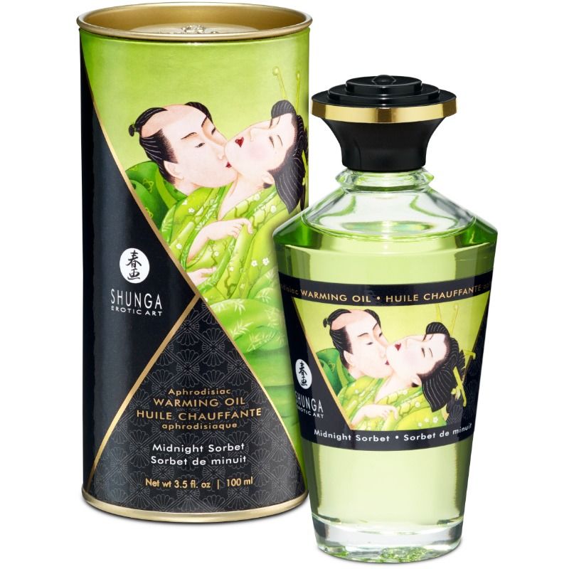 SHUNGA - MASSAGE OIL WITH WARMING EFFECT MIDNIGHT SORBET FLAVOR 100 ML