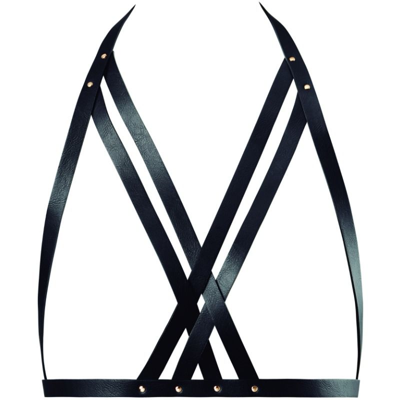 BIJOUX INDISCRETS MAZE - HALTER BRALETTE HARNESS BLACK
