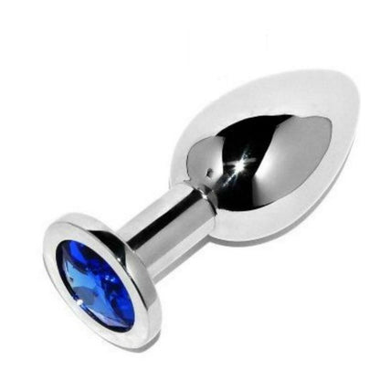 METAL HARD - BUTT PLUG DIAMOND BLUE SMALL 5.71 CM