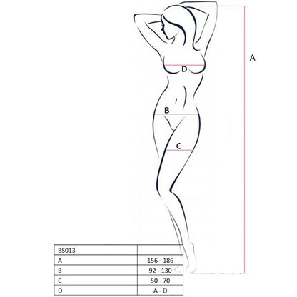 PASSION - WOMAN BS013 BLACK BODYSTOCKING, ONE SIZE