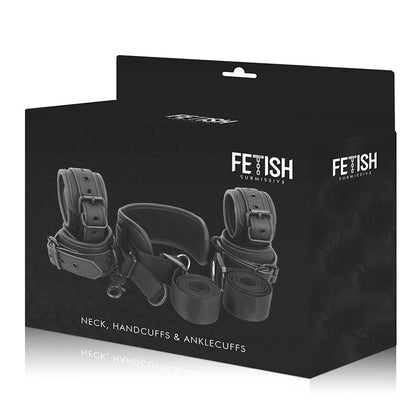 FETISH SUBMISSIVE - MASTER POSITION WITH 4 NEOPRENE-LINED HANDCUFFS