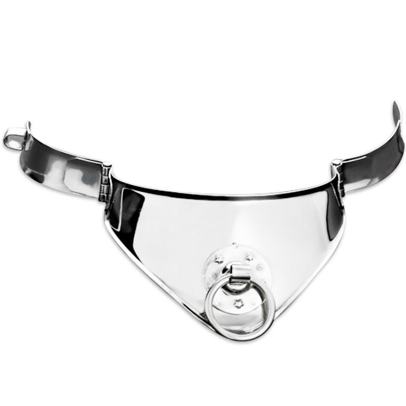 METAL HARD - RESTRAINING COLLAR WITH RING AND PADLOCK 12.5 CM