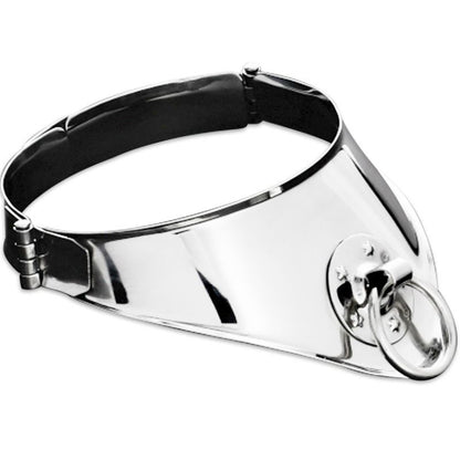 METAL HARD - RESTRAINING COLLAR WITH RING AND PADLOCK 12.5 CM