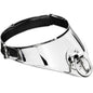 METAL HARD - RESTRAINING COLLAR WITH RING AND PADLOCK 12.5 CM