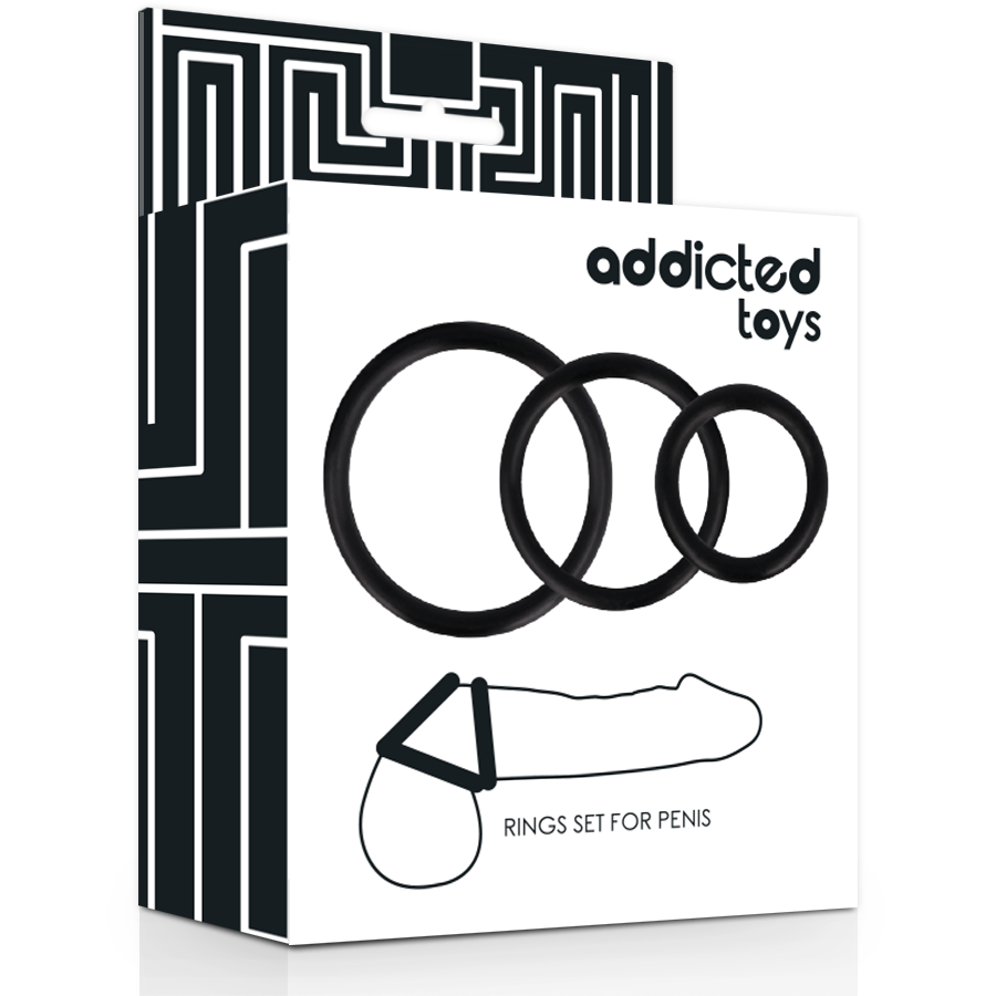 ADDICTED TOYS - RING SET FOR PENIS BLACK